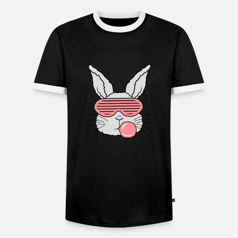 Chewing gum bubble cool - Men's Ringer Shirt - black/white