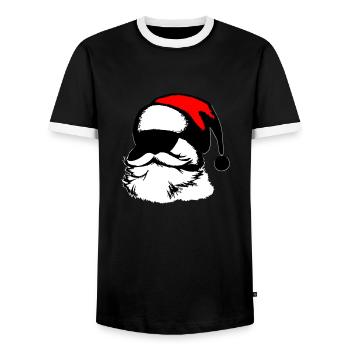 Christmas Hat Santa Claus Christmas Vector - Men's Ringer Shirt - black/white - Front - AI Model Female 172 light (172cm) & AI Model Male 178 light (178cm)