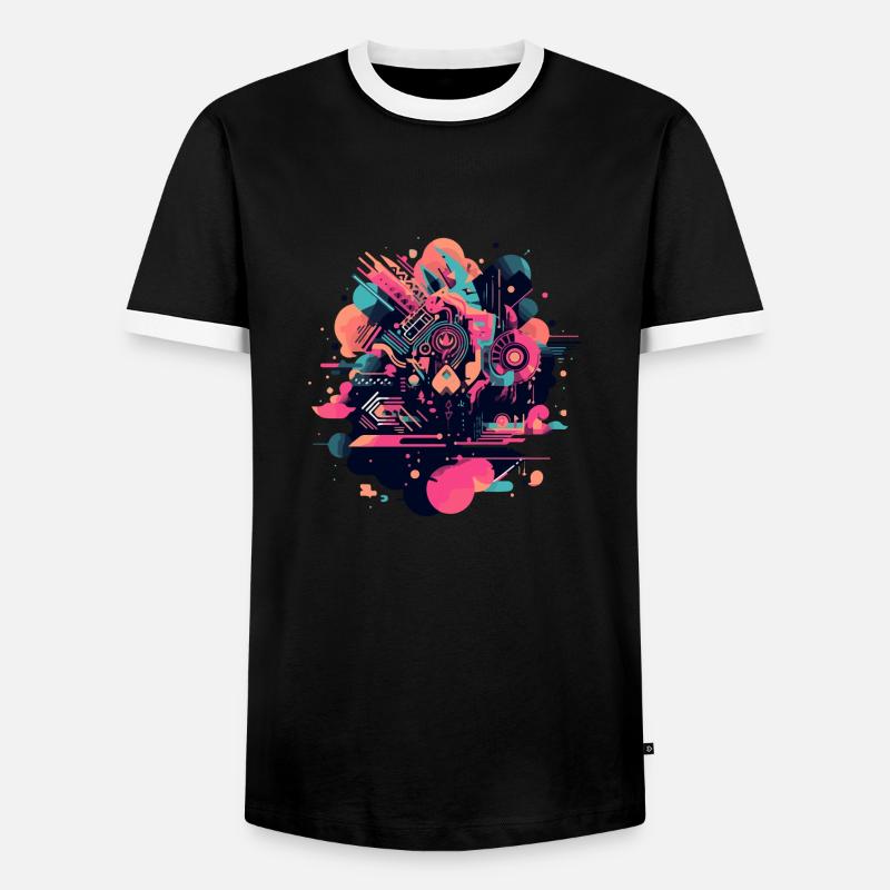 Abstract geometry - Men's Ringer Shirt - black/white
