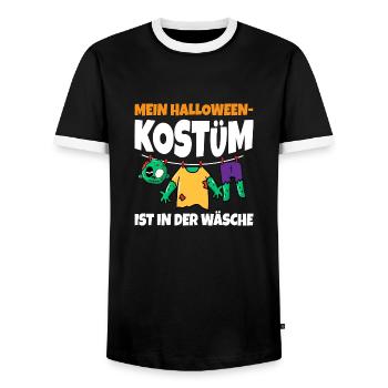 Mein Halloween Kostüm Ist In Der Wäsche Zombie - Männer Kontrast-T-Shirt - Schwarz/Weiß - Vorne - AI Model Female 172 light (172cm) & AI Model Male 178 light (178cm)