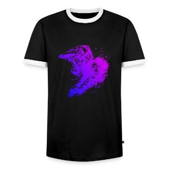 Damen Radfahrer Mountainbike Herren MTB Radfahren - Männer Kontrast-T-Shirt - Schwarz/Weiß - Vorne - AI Model Female 172 light (172cm) & AI Model Male 178 light (178cm)
