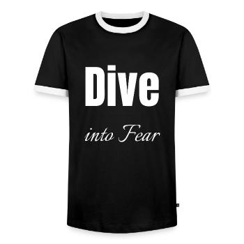 funny quote acts of courage quote inner courage - Men's Ringer Shirt - black/white - Front - AI Model Female 172 light (172cm) & AI Model Male 178 light (178cm)