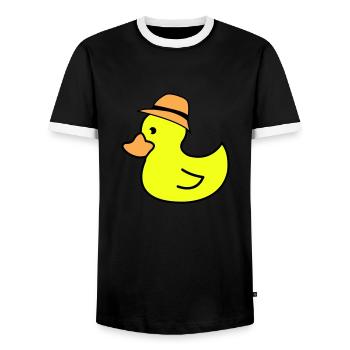 ente hut - Männer Kontrast-T-Shirt - Schwarz/Weiß - Vorne - AI Model Female 172 light (172cm) & AI Model Male 178 light (178cm)