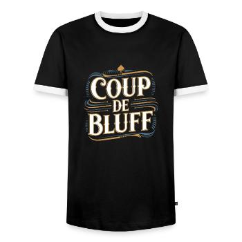 Coup de bluff - T-shirt contrasté Homme - noir/blanc - Devant - AI Model Female 172 light (172cm) & AI Model Male 178 light (178cm)