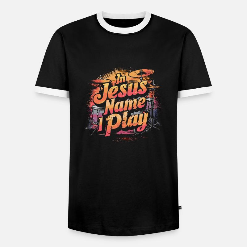Dynamik im Lobpreis - Männer Kontrast-T-Shirt - Schwarz/Weiß