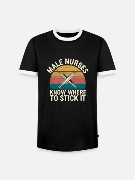 Männlicher Pflege-Humor - Männer Kontrast-T-Shirt - Schwarz/Weiß