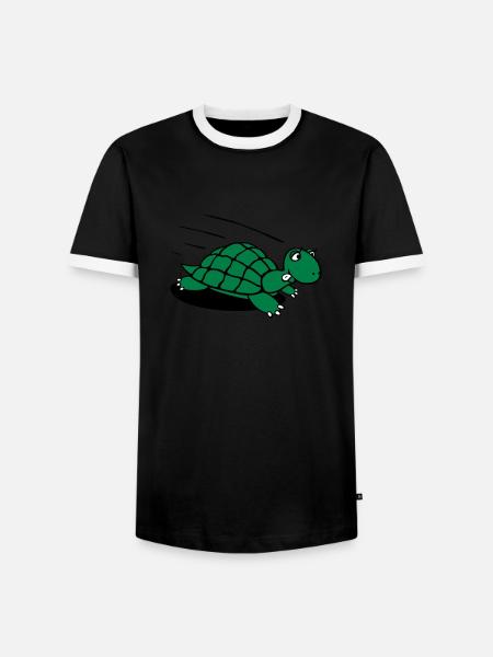 Schildkröte lauf! - Männer Kontrast-T-Shirt - Schwarz/Weiß