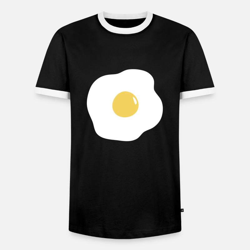 egg fried - Men's Ringer Shirt - black/white