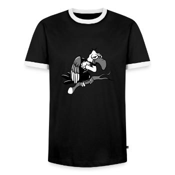 vautour maladroit humoristique drôle - T-shirt contrasté Homme - noir/blanc - Devant - AI Model Female 172 light (172cm) & AI Model Male 178 light (178cm)
