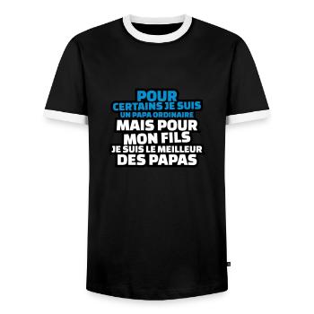 Je suis le meilleur des papas (2) - T-shirt contrasté Homme - noir/blanc - Devant - AI Model Female 172 light (172cm) & AI Model Male 178 light (178cm)