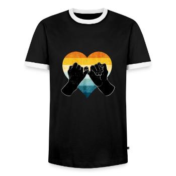 Relation amicale - T-shirt contrasté Homme - noir/blanc - Devant - AI Model Female 172 light (172cm) & AI Model Male 178 light (178cm)