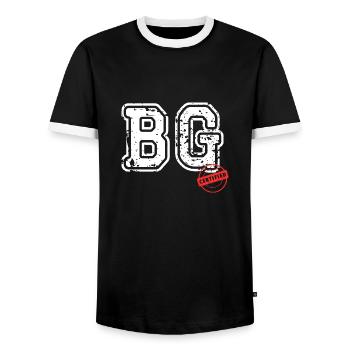beau gosse - T-shirt contrasté Homme - noir/blanc - Devant - AI Model Female 172 light (172cm) & AI Model Male 178 light (178cm)