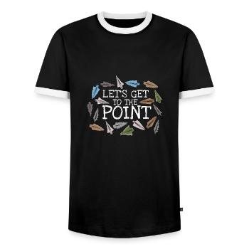Arrowhead Archery Hunter Hunting Gift - Men's Ringer Shirt - black/white - Front - AI Model Female 172 light (172cm) & AI Model Male 178 light (178cm)