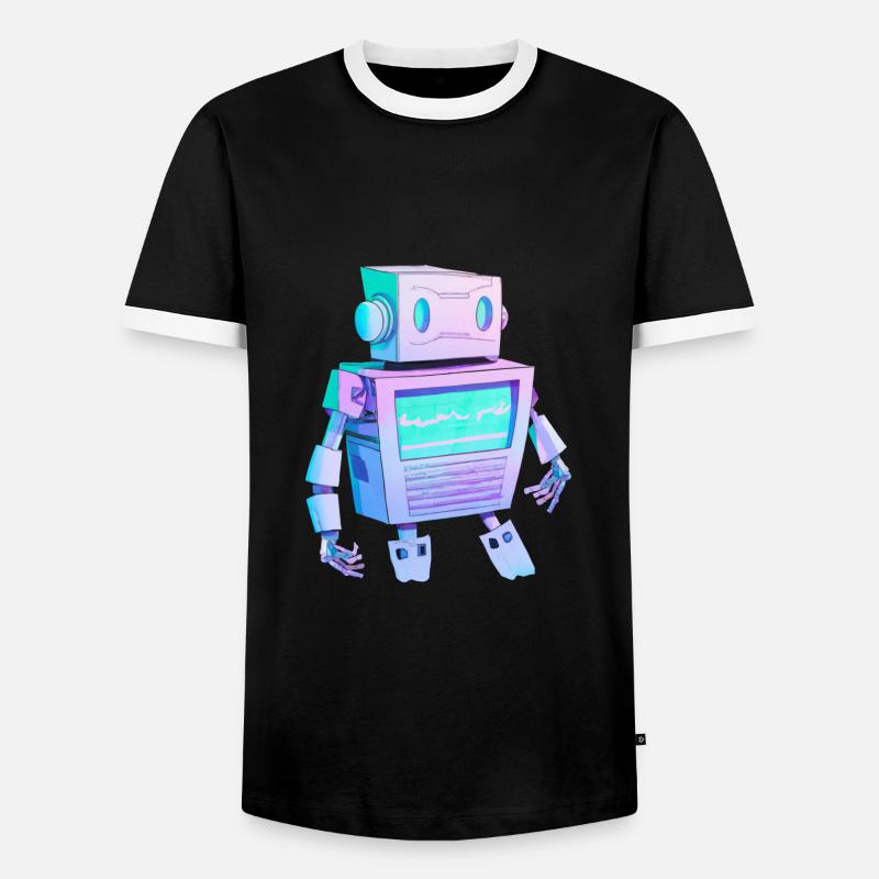 Robot - Men's Ringer Shirt - black/white
