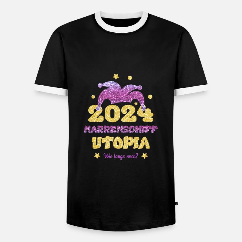 Narrenschiff Utopia 2024 - Männer Kontrast-T-Shirt - Schwarz/Weiß