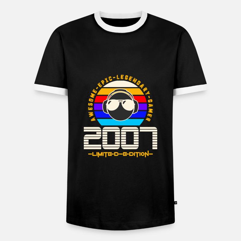 2007 - Männer Kontrast-T-Shirt - Schwarz/Weiß