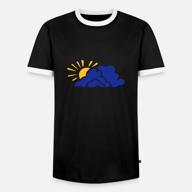 Sun - cloud - Men's Ringer Shirt - black/white