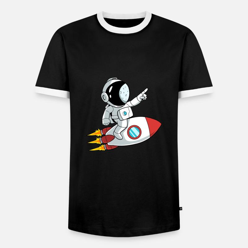 Astronaut Rocket Space - Men's Ringer Shirt - black/white