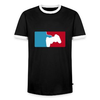 esports - Männer Kontrast-T-Shirt - Schwarz/Weiß - Vorne - AI Model Female 172 light (172cm) & AI Model Male 178 light (178cm)