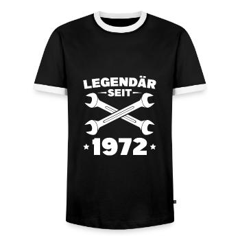 Kfz Mechaniker 50. Geburtstag Geschenkidee - Männer Kontrast-T-Shirt - Schwarz/Weiß - Vorne - AI Model Female 172 light (172cm) & AI Model Male 178 light (178cm)
