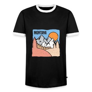Natur Montana Mountain Design für stolze Montaner - Männer Kontrast-T-Shirt - Schwarz/Weiß - Vorne - AI Model Female 172 light (172cm) & AI Model Male 178 light (178cm)