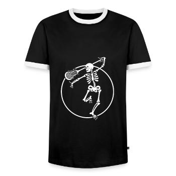 Lacrosse Lacrosse Player Lacrosse Relax Party - Men's Ringer Shirt - black/white - Front - AI Model Female 172 light (172cm) & AI Model Male 178 light (178cm)