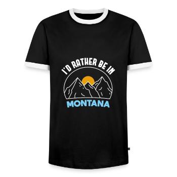 Urlaub in Montana Design für stolze Montaner - Männer Kontrast-T-Shirt - Schwarz/Weiß - Vorne - AI Model Female 172 light (172cm) & AI Model Male 178 light (178cm)