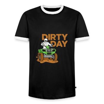 Dirty Day ATV Design für Quad-Fahrer - Männer Kontrast-T-Shirt - Schwarz/Weiß - Vorne - AI Model Female 172 light (172cm) & AI Model Male 178 light (178cm)