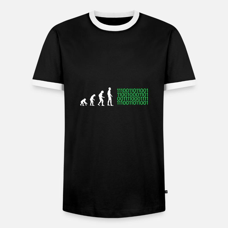Evolution Künstliche Intelligenz - Männer Kontrast-T-Shirt - Schwarz/Weiß