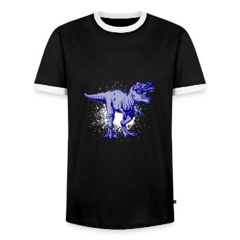 Dinosaurs - Tyrannosaurus Rex - Dino T-Rex - Men's Ringer Shirt - black/white - Front - AI Model Female 172 light (172cm) & AI Model Male 178 light (178cm)