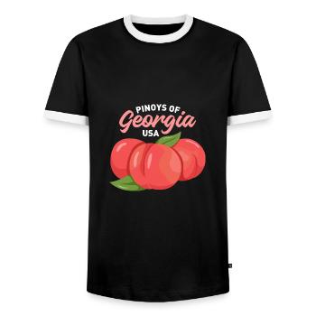 Georgia Fil-Am Design for Proud Pinoys - Men's Ringer Shirt - black/white - Front - AI Model Female 172 light (172cm) & AI Model Male 178 light (178cm)