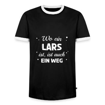 Lars Name Spruch Design für stolze Lars - Männer Kontrast-T-Shirt - Schwarz/Weiß - Vorne - AI Model Female 172 light (172cm) & AI Model Male 178 light (178cm)