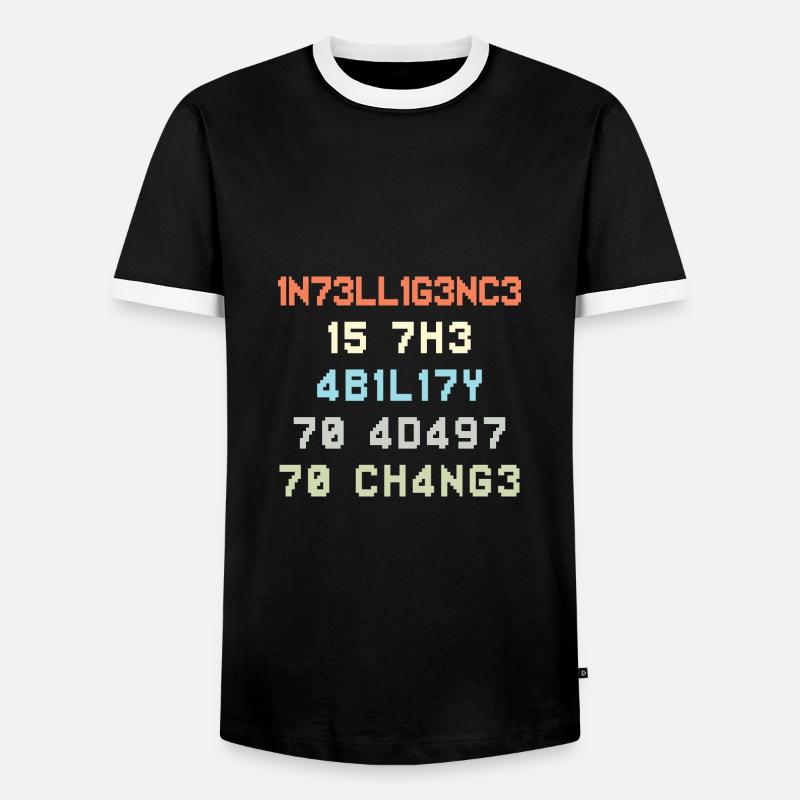 Change Intelligence Leet Leetspeak - Men's Ringer Shirt - black/white