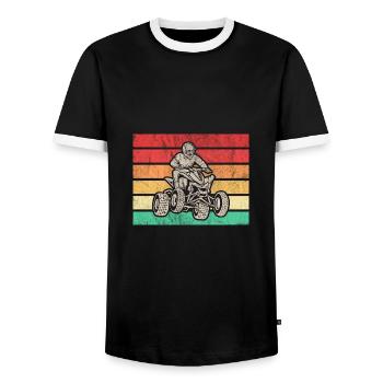 Retro ATV Design für Quad-Fahrer - Männer Kontrast-T-Shirt - Schwarz/Weiß - Vorne - AI Model Female 172 light (172cm) & AI Model Male 178 light (178cm)