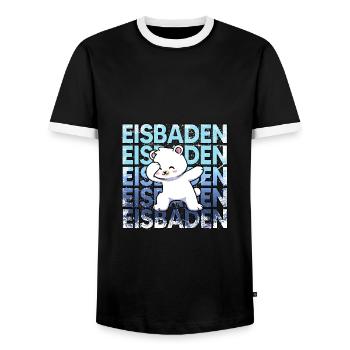 eisbaden kryotherapie eiskalt eisbad kneipp - Männer Kontrast-T-Shirt - Schwarz/Weiß - Vorne - AI Model Female 172 light (172cm) & AI Model Male 178 light (178cm)