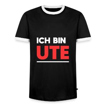 Ute Name Spruch für stolze Utes - Männer Kontrast-T-Shirt - Schwarz/Weiß - Vorne - AI Model Female 172 light (172cm) & AI Model Male 178 light (178cm)