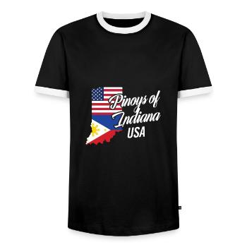 Filipinos von Indiana Design für stolze Fil-Ams - Männer Kontrast-T-Shirt - Schwarz/Weiß - Vorne - AI Model Female 172 light (172cm) & AI Model Male 178 light (178cm)