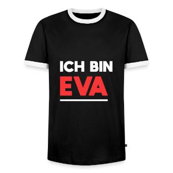 Eva Name Spruch für stolze Evas - Männer Kontrast-T-Shirt - Schwarz/Weiß - Vorne - AI Model Female 172 light (172cm) & AI Model Male 178 light (178cm)