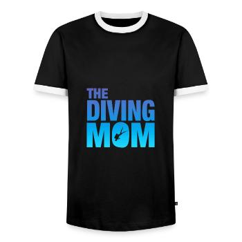 The Diving Mom - Männer Kontrast-T-Shirt - Schwarz/Weiß - Vorne - AI Model Female 172 light (172cm) & AI Model Male 178 light (178cm)