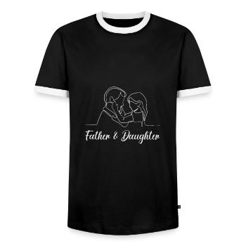 Vatertag Tochter Liebe Design - Männer Kontrast-T-Shirt - Schwarz/Weiß - Vorne - AI Model Female 172 light (172cm) & AI Model Male 178 light (178cm)