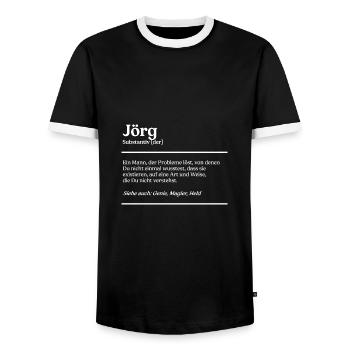 Jörg Name Definition Design für stolze Jörgs - Männer Kontrast-T-Shirt - Schwarz/Weiß - Vorne - AI Model Female 172 light (172cm) & AI Model Male 178 light (178cm)