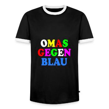 Omas gegen blau - Männer Kontrast-T-Shirt - Schwarz/Weiß - Vorne - AI Model Female 172 light (172cm) & AI Model Male 178 light (178cm)