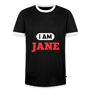 Jane Name Saying für stolze Janes - Männer Kontrast-T-Shirt - Schwarz/Weiß - Vorne - AI Model Female 172 light (172cm) & AI Model Male 178 light (178cm)