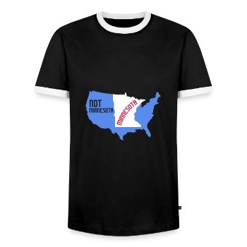 Not Minnesota Kartendesign für stolze Minnesotaner - Männer Kontrast-T-Shirt - Schwarz/Weiß - Vorne - AI Model Female 172 light (172cm) & AI Model Male 178 light (178cm)