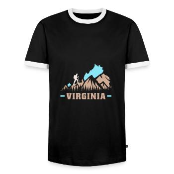 Wandern in Virginia Design für stolze Virginier - Männer Kontrast-T-Shirt - Schwarz/Weiß - Vorne - AI Model Female 172 light (172cm) & AI Model Male 178 light (178cm)
