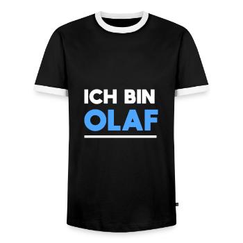 Olaf Name Spruch für stolze Olafs - Männer Kontrast-T-Shirt - Schwarz/Weiß - Vorne - AI Model Female 172 light (172cm) & AI Model Male 178 light (178cm)