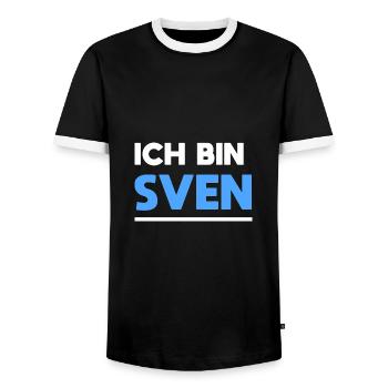 Sven Name Spruch für stolze Svens - Männer Kontrast-T-Shirt - Schwarz/Weiß - Vorne - AI Model Female 172 light (172cm) & AI Model Male 178 light (178cm)