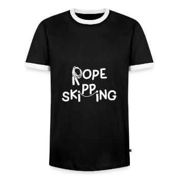 Rope Skipping Rope Design for proud rope jumpers - Men's Ringer Shirt - black/white - Front - AI Model Female 172 light (172cm) & AI Model Male 178 light (178cm)