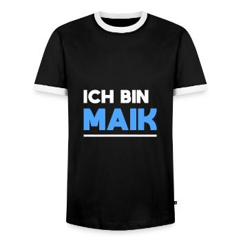 Maik Name Spruch für stolze Maiks - Männer Kontrast-T-Shirt - Schwarz/Weiß - Vorne - AI Model Female 172 light (172cm) & AI Model Male 178 light (178cm)