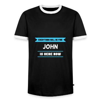 John Name Saying für stolze Johns - Männer Kontrast-T-Shirt - Schwarz/Weiß - Vorne - AI Model Female 172 light (172cm) & AI Model Male 178 light (178cm)